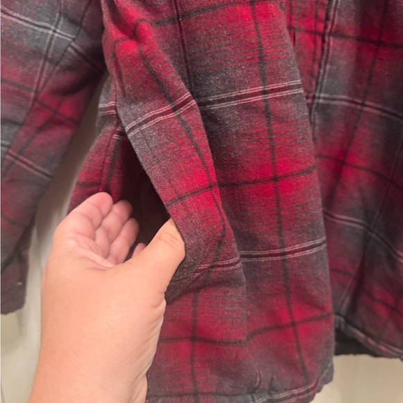 Rugged Elements Men’s Quilted Flannel Button Up Plaid Jacket Medium Red Grey - Picture 2 of 6